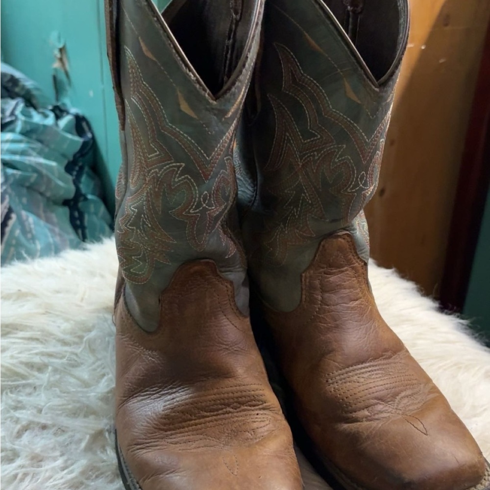 Ariat Brown and Green Western Boots